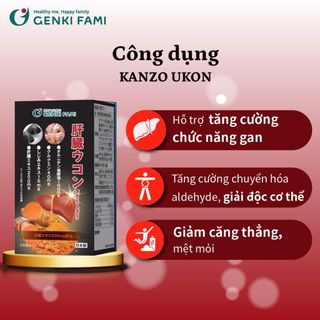 Combo Viên Uống Bổ Gan Giảm Mệt Mỏi Kanzo Ukon, Tăng Cường Sinh Lý, Sức Khỏe Nam Supo Maca Genki Fami Nhật Bản
