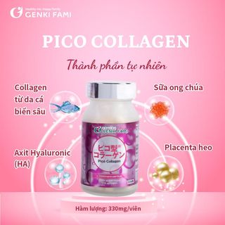 Collagen Nhật Bản Giúp Đẹp Da, Ngăn Ngừa Lão Hóa Sạm Nám Hỗ Trợ Tóc Nhanh Mọc Chắc Khỏe, Cân Bằng Nội Tiết Nữ Genki Fami