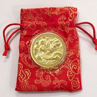 Đồng xu Rồng Mạ Vàng kèm túi giá sỉ - giá bán buôn giá sỉ