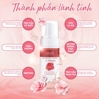 Dung Dịch Vệ Sinh Phụ Nữ Dạng Bọt Tuyết SATOMIA 120ml, Chiết Xuất Thiên Nhiên, Kháng Khuẩn, Nấm Ngứa, Hương Nước Hoa Cao Cấp Quyến Rũ