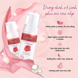 Dung Dịch Vệ Sinh Phụ Nữ Dạng Bọt Tuyết SATOMIA 120ml, Chiết Xuất Thiên Nhiên, Kháng Khuẩn, Nấm Ngứa, Hương Nước Hoa Cao Cấp Quyến Rũ