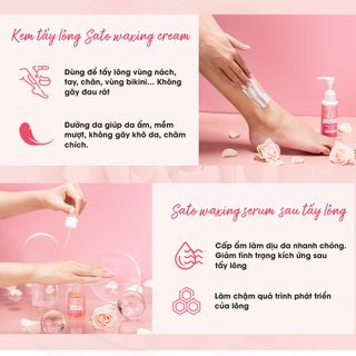 Kem Tẩy Lông SATO tẩy lông vùng kín, nách, tay, chân 100ml, chiết xuất thiên nhiên, tẩy lông an toàn, không đau rát