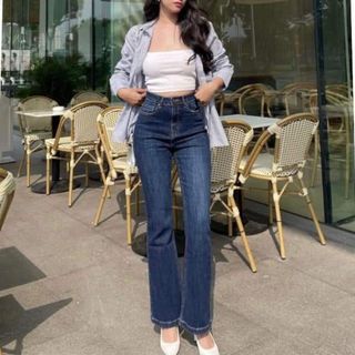 Quần loe dài xanh đậm