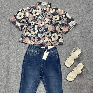 Quần loe dài xanh đậm