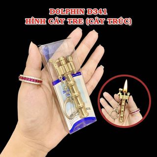 BẬT LỬA MÓC KHÓA DOLPHIN XĂNG ĐÁ CỔ HÌNH CÂY TRÚC D341 - XÀI XĂNG
