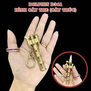 BẬT LỬA MÓC KHÓA DOLPHIN XĂNG ĐÁ CỔ HÌNH CÂY TRÚC D341 - XÀI XĂNG