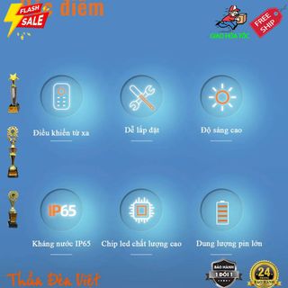 Đèn năng lượng mặt trời 3 màu 80w tấm pin mono