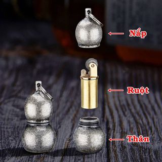 BẬT LỬA XĂNG ĐÁ MÓC KHÓA HỒ LÔ MINI - XÀI XĂNG