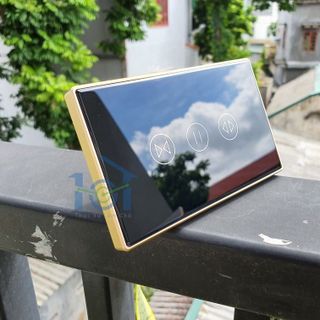 Công tắc cửa cuốn Tuya viền kim loại mặt kính 2.5d, điều khiển cửa cuốn từ xa qua App, kết nối Wifi / Zigbee