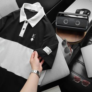 Áo thun nam cổ bẻ, áo phông nam ngắn tay oversize Poker