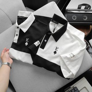 Áo thun nam cổ bẻ, áo phông nam ngắn tay oversize Poker