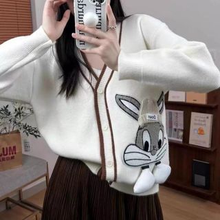 Áo Khoác Len Thêu Hình Thỏ