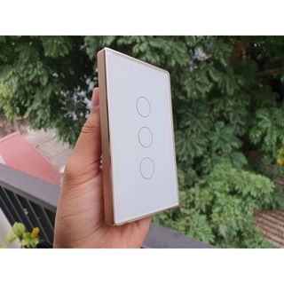 Công tắc Tuya viền nhôm, mặt kính cao cấp App Smart Life, 1-4 nút, đen /trắng - chữ nhật, Wifi/Zigbee