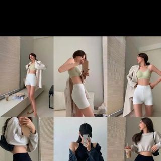 Quần đùi biker nữ cạp cao, tập gym yoga ôm body