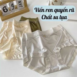 10 quần lót nữ satin viền ren quyến rũ, chất su lụa mát lạnh giá sỉ