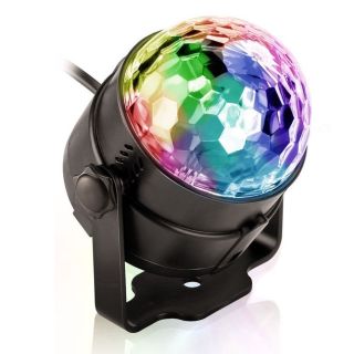 Đèn Led Xoay Trang Trí 7 Màu Cảm Biến Theo Nhạc - Đèn Trang Trí Sân Khấu, Phòng Karaoke 3 Màu, Xoay 360 Độ