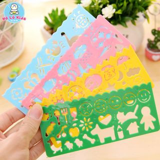 Thước kẻ học sinh cute nhiều hình có khuôn cho bé tập vẽ đồ dùng học tập Hồ Lô Kids