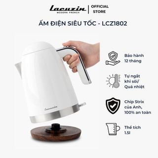 Ấm điện đun nước siêu tốc hai lớp cách nhiệt 1,5L Lacuzin - LCZ1802 giá sỉ