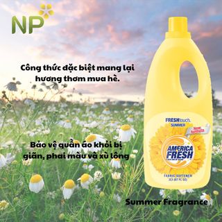 Nước xả mềm vải America Fresh Chai 2L Hương thơm tươi mát bốn mùa, Lưu hương lâu trên quần áo Thương hiệu đến từ Mỹ