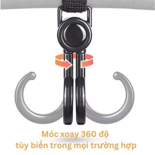 Móc Treo Đồ Đa Năng,Móc Đôi Treo Xe Đẩy, Xe Đạp, Ôtô Chống Rơi Tiện Dụng Chất Lượng Cao Móc Xoay 360 độ Pinewoods