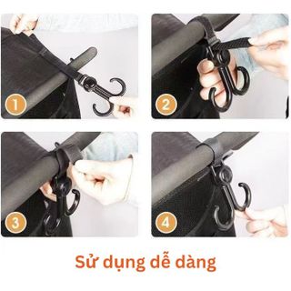Móc Treo Đồ Đa Năng,Móc Đôi Treo Xe Đẩy, Xe Đạp, Ôtô Chống Rơi Tiện Dụng Chất Lượng Cao Móc Xoay 360 độ Pinewoods