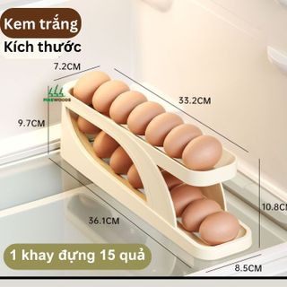 Khay đựng trứng,Khay đựng trứng tủ lạnh thiết kế 2 tầng thông minh tự lăn trứng cao cấp Pinewoods hàng nhập khẩu