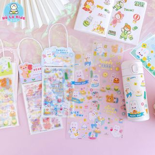 Miếng dán ticker hoạt hình trang trí sổ tay cốc nước điện thoại cute dễ thương Hồ Lô Kids