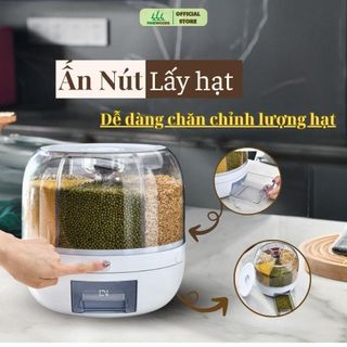 Thùng đựng hạt ,thùng đựng gạo gia đình thông minh PINEWOODS 6 &12kg lấy gạo tự động,xoay thông minh,hàng chính hãng giá sỉ