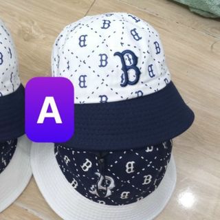 Mũ bucket trẻ em chữ B màu trắng hoặc xanh CQ