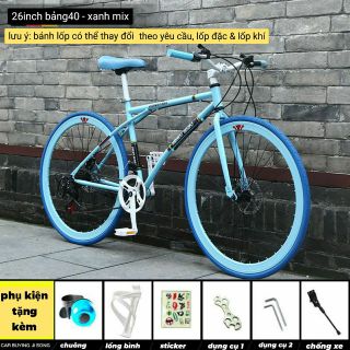 Xe Đạp Thể Thao Địa Hình Galaxy Cổ Ngang lốp đặc chữ phối màu Cao Câp Màu Mix Cực Cool Ngầu 24inch bảng40 ( Hàng, Gía Tận Xưởng)
