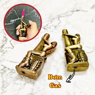 BẬT LỬA KHÈ HÌNH CÔ GÁI ÔM LỰU ĐẠN KIM LOẠI – XÀI GAS