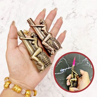 BẬT LỬA KHÈ HÌNH CÔ GÁI ÔM LỰU ĐẠN KIM LOẠI – XÀI GAS