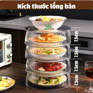 Lồng bàn giữ nhiệt,Lồng bàn đậy thức ăn 5 tầng cao cấp - Khay đựng hoa quả đồ ăn tích hợp lồng bàn giá sỉ