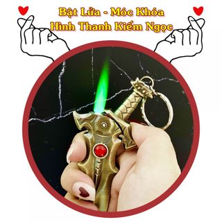 BẬT LỬA KHÈ MÓC KHÓA HÌNH THANH KIẾM NGỌC ĐỎ – XÀI GAS