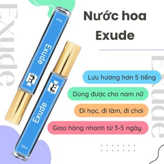 Nước Hoa Nam Nữ Exude 10ml | Nước hoa dùng đi chơi, đi học, đi làm | Nước hoa tặng bạn nam, nữ làm quà sinh nhật, quà tặng người yêu, tặng bạn trai, bạn gái | Nước hoa hương thơm lâu, lưu hương trên 5 tiếng