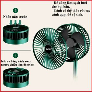 QUẠT TÍCH ĐIỆN ĐỂ BÀN GẤP GỌN TIỆN DỤNG 3 CẤP ĐỘ GIÓ SIÊU BỀN SUPER CTB116 - BECHIP