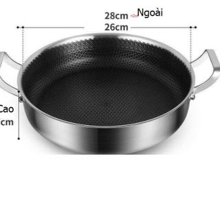 CHẢO TỔ ONG 2 QUAI MẪU MỚI SIZE 28CM, DÙNG MỌI LOẠI BẾP ( KHÔNG NẮP/CÓ NẮP) CTB359 - BECHIP