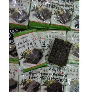 LỐC 16 GÓI RONG BIỂN ĂN LIỀN LÁ KIM TRUYỀN THỐNG VỊ DẦU OLIVE CTB240 - BECHIP