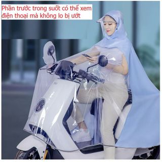 ÁO MƯA NỬA TRƯỚC TRONG SUỐT CHO MẸ VÀ BÉ, CHE PHỦ TOÀN THÂN, KÈM KÍNH CHẮN MƯA LOẠI 1 CTB238 - BECHIP