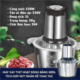 MÁY XAY THỊT ĐA NĂNG CỐI INOX 304, 4 LƯỠI DAO CAO CẤP CTB356 - BECHIP