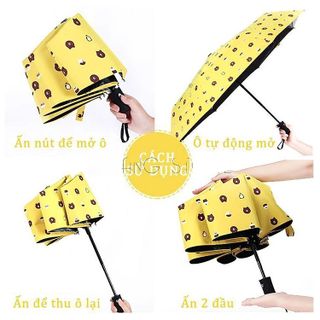 DÙ GẤU, DÙ UV Ô DÙ GẤP GỌN HÌNH GẤU BROWN PHONG CÁCH HÀN QUỐC CTB353 - BECHIP