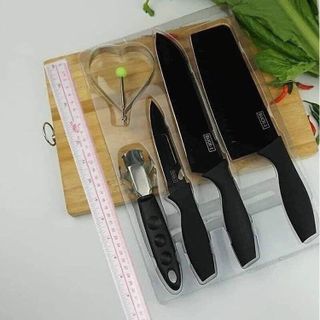 BỘ DAO 5 MÓN NHẬT BẢN THÉP HỢP KIM CHỐNG GỈ SIÊU SẮC TIỆN LỢI CBT235 - BECHIP