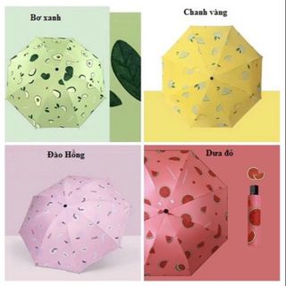 Ô DÙ CHE MƯA, CHE NẮNG TỰ ĐỘNG GẤP GỌN CẦM TAY HỌA TIẾT TRÁI CÂY SIÊU DỄ THƯƠNG CTB351 - BECHIP