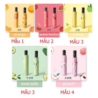 Ô DÙ CHE MƯA, CHE NẮNG TỰ ĐỘNG GẤP GỌN CẦM TAY HỌA TIẾT TRÁI CÂY SIÊU DỄ THƯƠNG CTB351 - BECHIP