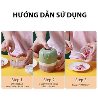 MÁY XAY TỎI ỚT CẦM TAY SẠC PIN 250ML CTB107 - BECHIP