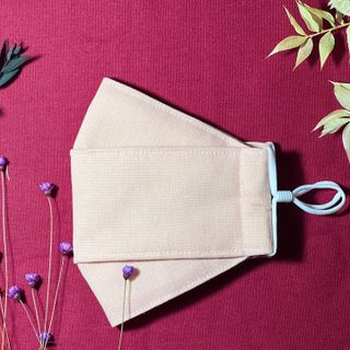 Khẩu trang vải 3D (3 lớp) kháng khuẩn chống bụi họa tiết Linen trơn