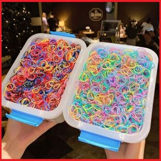 HỘP 4000 CHUN BUỘC TÓC CHO BÉ KÈM HỘP ĐỰNG MIX MÀU CTB346 - BECHIP