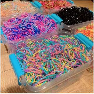 HỘP 4000 CHUN BUỘC TÓC CHO BÉ KÈM HỘP ĐỰNG MIX MÀU CTB346 - BECHIP