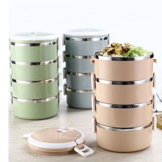 HỘP CƠM LÚA MẠCH 4 TẦNG LÕI INOX, HỘP CƠM GIỮ NHIỆT 4 TẦNG CTB460 - BECHIP