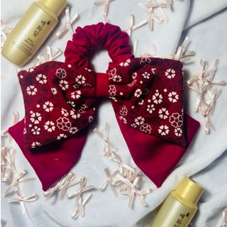 [100% Handmade] Dây Buộc Tóc Scrunchies Phối Nơ Bông Hoa Mai đón tết - Nữ Tính ,Cột Tóc Dễ Thương giá sỉ